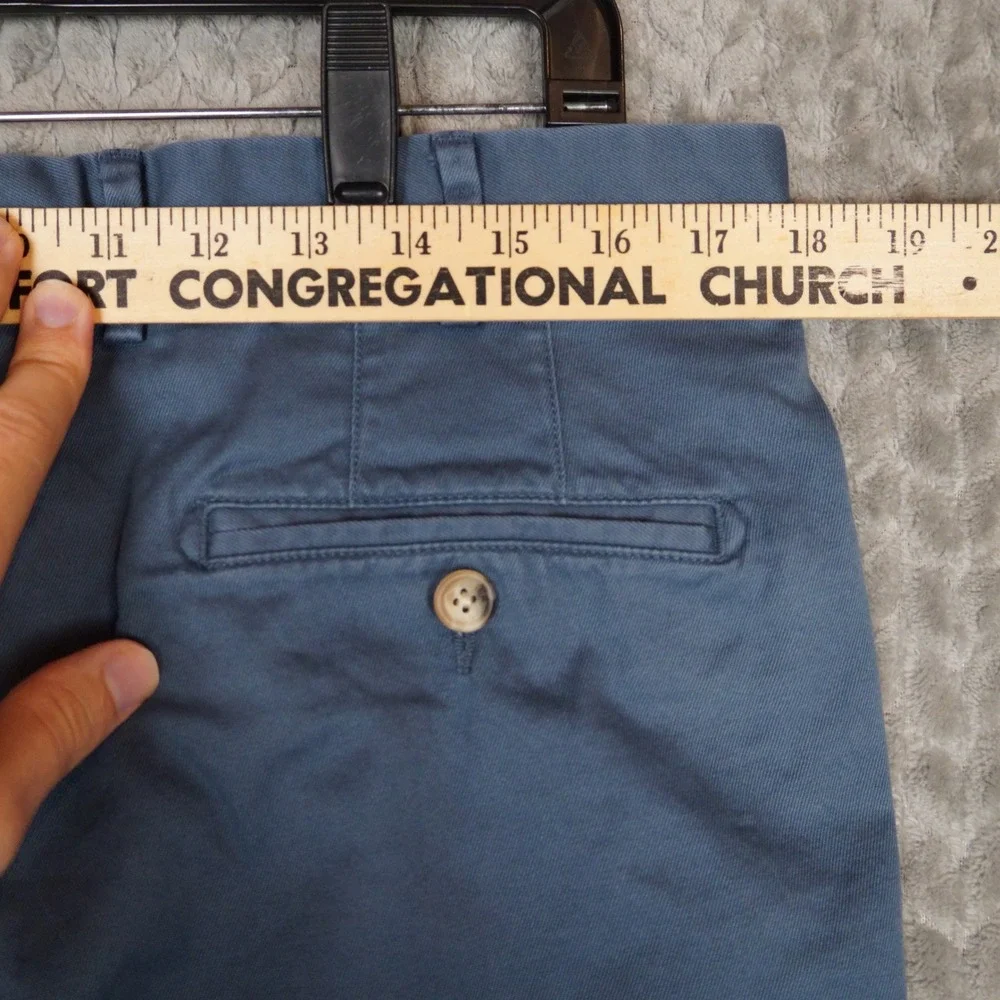 Peter Millar Chino Shorts Mens 35 Blue Flat Front Casual Golf Twill Cotton